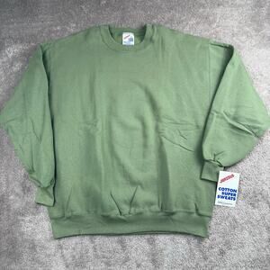 Jerzees Sweatshirt Men's XL Light Green Vintage Crewneck Blank USA Made 90's